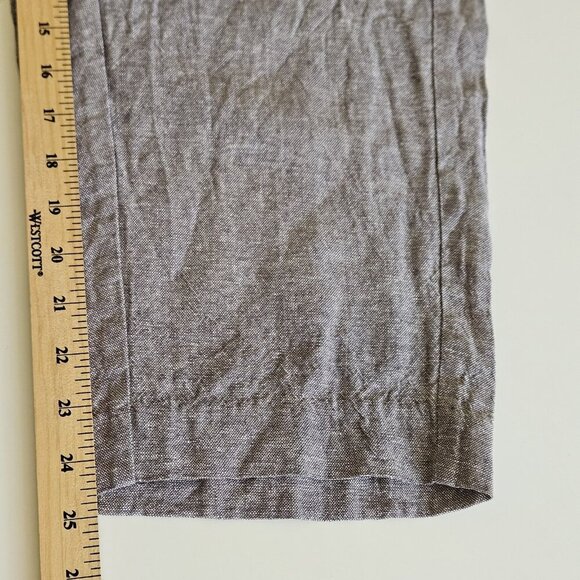 Anne Klein Pants Women XL Gray Pull On Cropped Linen Blend Office Capsule Mature - Picture 9 of 16